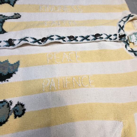 Vintage Quacker Factory Sweater Womens 1X Stripe Cardigan Embroidered 90s - Picture 5 of 9